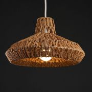 Picture of Scandi Boho LED Pendant Light Shade Lampshade with Natural Wicker Rattan Ceiling Design