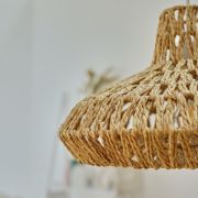 Picture of Scandi Boho LED Pendant Light Shade Lampshade with Natural Wicker Rattan Ceiling Design