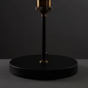 Picture of Industrial Black & Brass Table Lamp: 40CM Height, Metal Base with Glass Shade and LED Bulb