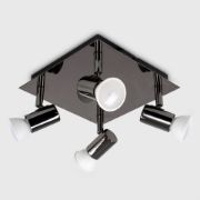 Picture of Adjustable 4 Way Ceiling Spotlight Fitting Chrome / Black LED GU10 Kitchen Light