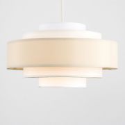 Picture of Fabric Lampshade Tiered Pendant Light: Easy Fit for 35cm Ceiling with LED Bulb