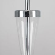 Picture of Contemporary Chrome Hourglass Table Lamp with Fabric Lampshades and LED Bulb - Grey