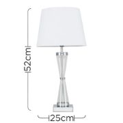 Picture of Contemporary Chrome Hourglass Table Lamp with Fabric Lampshades and LED Bulb - Grey