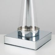 Picture of Contemporary Chrome Hourglass Table Lamp with Fabric Lampshades and LED Bulb - Grey