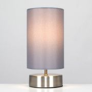 Picture of 24cm Chrome Touch Table Lamp with LED Bulb and Lampshade