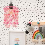 Picture of Pink Hearts & Butterflies: Nursery Pendant Lampshade with Ceiling Light Shade