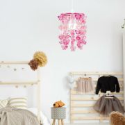 Picture of Pink Hearts & Butterflies: Nursery Pendant Lampshade with Ceiling Light Shade