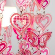 Picture of Pink Hearts & Butterflies: Nursery Pendant Lampshade with Ceiling Light Shade