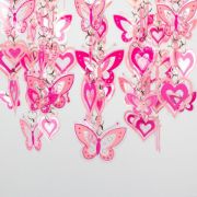 Picture of Pink Hearts & Butterflies: Nursery Pendant Lampshade with Ceiling Light Shade