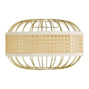 Picture of Rattan Wicker Band Metal Wire Lampshade Pendant Shade with LED Light Bulb