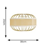 Picture of Rattan Wicker Band Metal Wire Lampshade Pendant Shade with LED Light Bulb