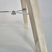 Picture of Modern Wooden Tripod Lamp with Tapered Cotton Shade and LED Bulb