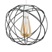 Picture of Vintage LED Pendant Ceiling Light with Geometric Metal Globe Lampshade