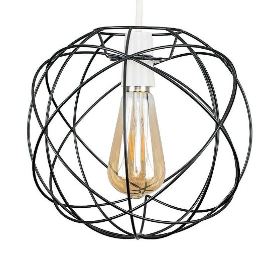 Picture of Vintage LED Pendant Ceiling Light with Geometric Metal Globe Lampshade