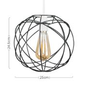 Picture of Vintage LED Pendant Ceiling Light with Geometric Metal Globe Lampshade