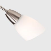 Picture of Ceiling Light Fitting Brushed Chrome 3 Arm Crossover Shades Lampshades LED Bulbs