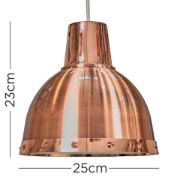 Picture of Metallic Ceiling Pendant with Copper Domed Lampshade Effortless Living Room Lighting Solution