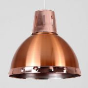 Picture of Metallic Ceiling Pendant with Copper Domed Lampshade Effortless Living Room Lighting Solution