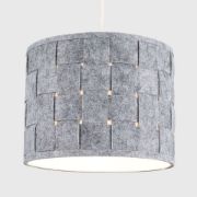 Picture of Grey Felt Weave Drum Lampshades: Easy Fit for Ceiling Lights and Pendants