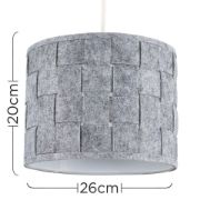 Picture of Grey Felt Weave Drum Lampshades: Easy Fit for Ceiling Lights and Pendants