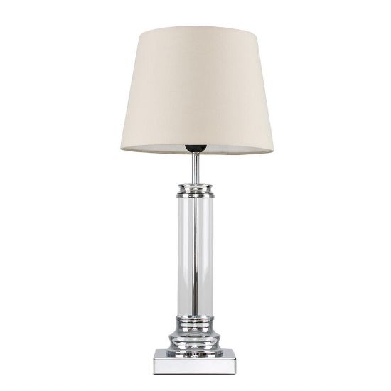 Picture of Modern Glass Column Touch Table Lamp with LED Bulb for Stylish Living Room Lighting