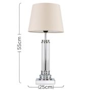 Picture of Modern Glass Column Touch Table Lamp with LED Bulb for Stylish Living Room Lighting