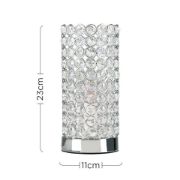 Picture of Set of Elegant Crystal Touch Table Lamp 23CM Tall Bedside with LED Bulbs