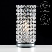 Picture of Set of Elegant Crystal Touch Table Lamp 23CM Tall Bedside with LED Bulbs