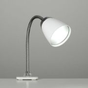 Picture of Adjustable White & Chrome Desk Lamp: Perfect Task Lighting Solution (14CM Tall)