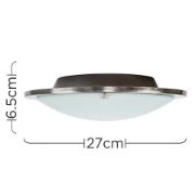 Picture of Flush Ceiling Light Fixture with Brushed Chrome Finish, Glass Shade, and LED Bulb