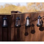 Picture of Set of Four Solar-Powered Hanging Lanterns: Outdoor Garden Decor with LED Lights