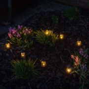 Picture of Set of Four Solar-Powered Hanging Lanterns: Outdoor Garden Decor with LED Lights