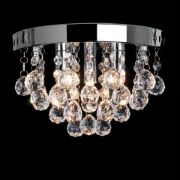 Picture of Modern Chrome & Crystal Flush Ceiling Light with Acrylic Jewel Droplets and LED