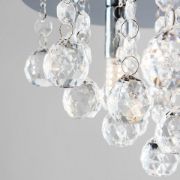 Picture of Modern Chrome & Crystal Flush Ceiling Light with Acrylic Jewel Droplets and LED