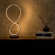 Picture of Black Swirl LED Table Lamp: Warm White Glow for Living Room or Bedside Touch Light