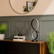 Picture of Black Swirl LED Table Lamp: Warm White Glow for Living Room or Bedside Touch Light