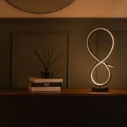 Picture of Black Swirl LED Table Lamp: Warm White Glow for Living Room or Bedside Touch Light