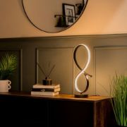 Picture of Black Swirl LED Table Lamp: Warm White Glow for Living Room or Bedside Touch Light