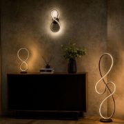 Picture of Black Swirl LED Table Lamp: Warm White Glow for Living Room or Bedside Touch Light