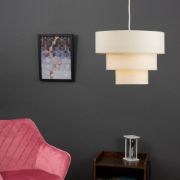 Picture of Ceiling Light Shade Modern Cotton 3 Tier Easy Fit Pendant Lampshade Lighting