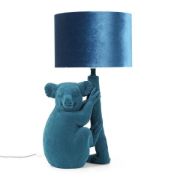 Picture of Teal Velvet Koala Table Lamp Bedroom Living Room Light Animal Lighting LED Bulb