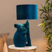 Picture of Teal Velvet Koala Table Lamp Bedroom Living Room Light Animal Lighting LED Bulb