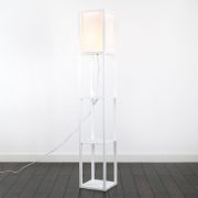 Picture of Wooden Floor Lamp with Integrated Shelf Stylish Lighting for Your Living Space