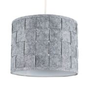 Picture of Grey Felt Weave Drum Lampshade: Effortless Modern Lighting Upgrade for Your Home