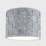 Picture of Grey Felt Weave Drum Lampshade: Effortless Modern Lighting Upgrade for Your Home