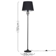 Picture of Traditional Barley Twist Floor Lamp Standard Tall Living Room Light LED Bulb