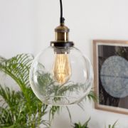 Picture of Contemporary Glass Shade LED Filament Pendant Light Fixture for Industrial Spaces