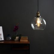 Picture of Contemporary Glass Shade LED Filament Pendant Light Fixture for Industrial Spaces