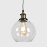 Picture of Contemporary Glass Shade LED Filament Pendant Light Fixture for Industrial Spaces