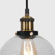 Picture of Contemporary Glass Shade LED Filament Pendant Light Fixture for Industrial Spaces